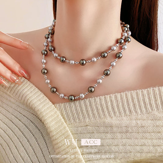 Luxury Long Pearl Necklace Mix-color