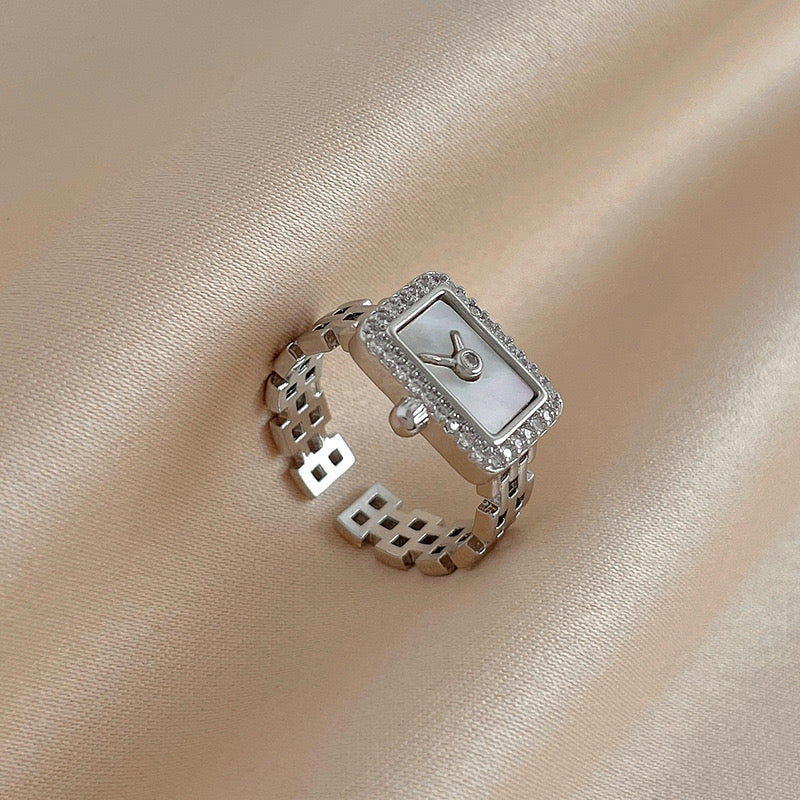 Women's Elegant Rhinestone Decor Ring, Fashion All-match Jewelry